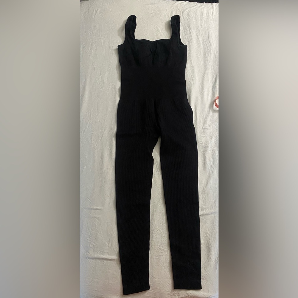 Black Jumpsuit with Classic Straight-Leg Design